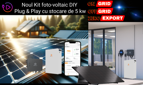 imagine cu kit foto-voltaic plug & play pentru cabane si locuinte